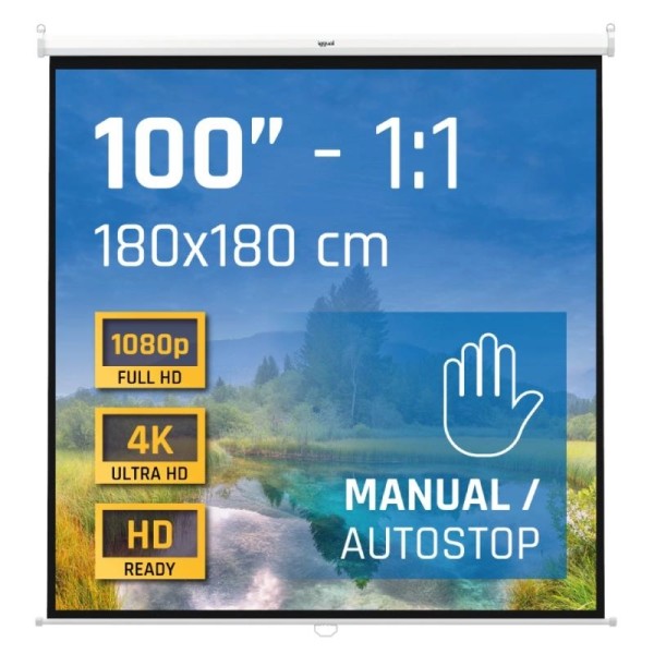 iggual Pantalla manual 1:1 100″ 180x180 cm