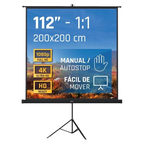 iggual Pantalla 112″ 200x200 cm 1:1 trípode+bolsa