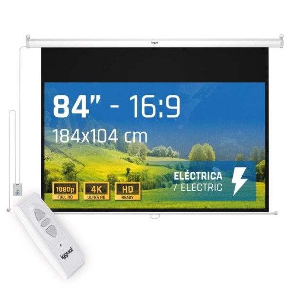 iggual Pantalla eléctrica 16:9 84″ 184x104 cm