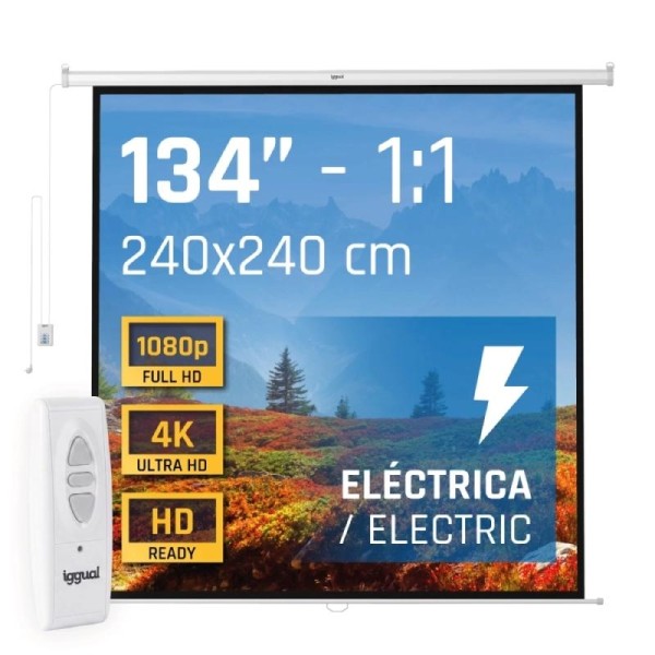 iggual Pantalla eléctrica 1:1 134″ 240x240 cm