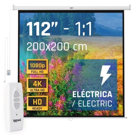 iggual Pantalla eléctrica 1:1 112″ 200x200 cm