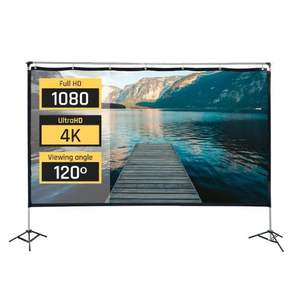 iggual Pantalla exterior portable 100″ 221x124 cm