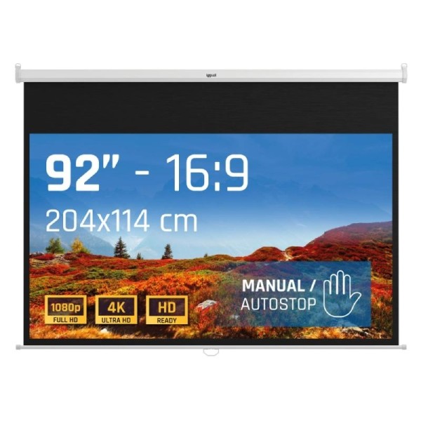 iggual Pantalla manual 16:9 92″ 203x114 cm
