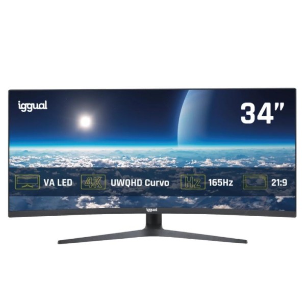 iggual Monitor 34″ UWQHD 1ms 2DP 2HDMI MM AA Curvo