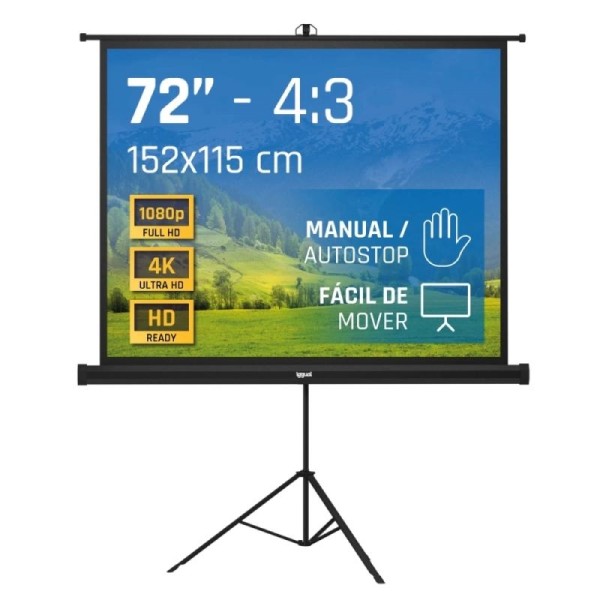 iggual Pantalla 72″ 152x115 cm 4:3 trípode+bolsa