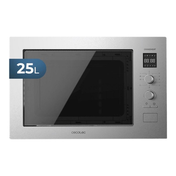 Microondas encastrable con grill cecotec grandheat 2550 built - in steel 850w 25l