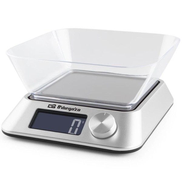 Báscula de Cocina Electrónica Orbegozo PC 1030 A/ hasta 5kg/ Plata