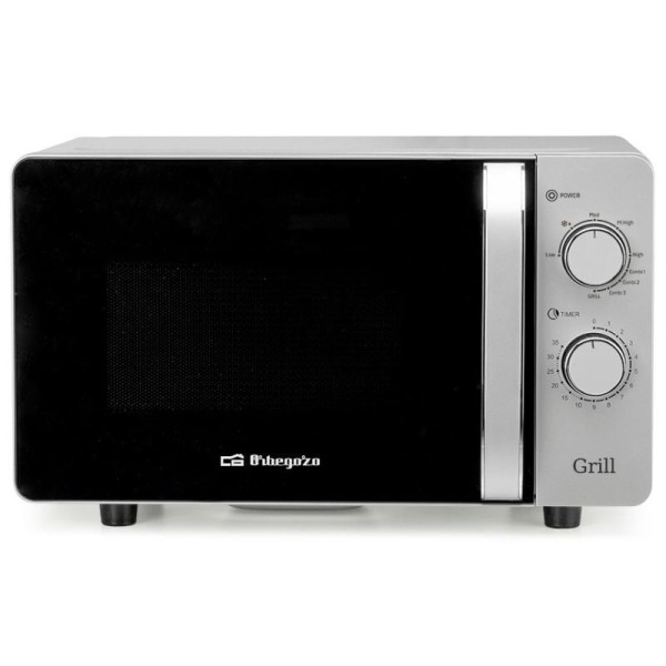 Microondas Orbegozo MIG 2072 CE/ 700W/ Capacidad 20L/ Función Grill/ Gris