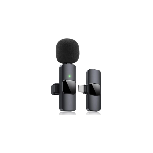 MICROFONO HOME TECH DK-4645 SMART WIRELESS GADGET USB-C OMNIDIRECCIONAL PINZA NEGRO