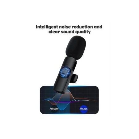 MICROFONO HOME TECH DK-4652 SMART WIRELESS GADGET LIGHTNING OMNIDIRECCIONAL PINZA NEGRO