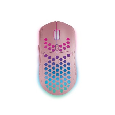 MOUSE MARS GAMING WIRELESS RGB MMW3 PINK USB 2.4G BATERIA RECARGABLE 3200DPI ULTRALIGERO HIVE ILUMIN