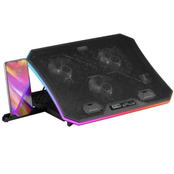 Soporte Refrigerante Mars Gaming MNBC6 para Portátiles hasta 19″/ Iluminación LED