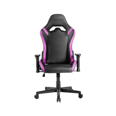 SILLA GAMER MARS GAMING MGCPROBP NEGRA CON DETALLE VIOLETAS BRAZOS REGULABLES EN ALTURA RECLINABLE 1