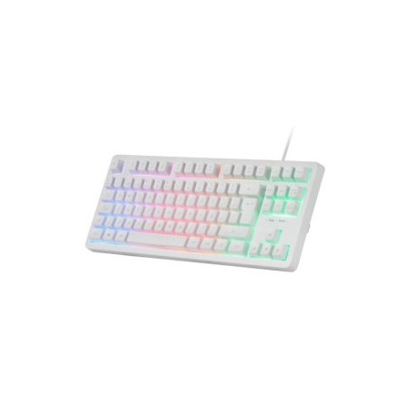 TECLADO H-MECH GAMING MARS GAMING MK023 FRANCES COLOR BLANCO TAMAÑO COMPACTO TKL ILUMINACION RGB