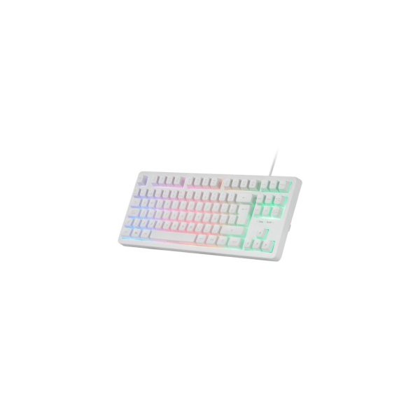 TECLADO H-MECH GAMING MARS GAMING MK023 FRANCES COLOR BLANCO TAMAÑO COMPACTO TKL ILUMINACION RGB