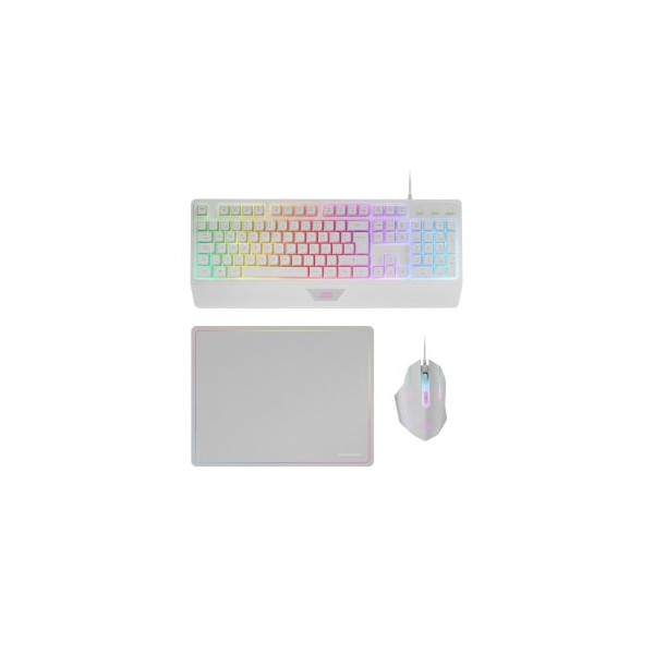 TECLADO MOUSE Y ALFOMBRILLA MARS GAMING MCP124WFR FRANCES RGB H-MECH, MOUSE HUANO RGB 3200dpi,