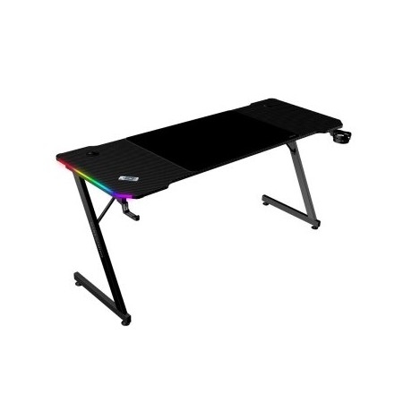 MESA MARS GAMING MGDX160RGB CHASIS ACERO 160x60x75 FIBRA DE CARBONO RGB MANDO GESTION CABLES NEGRO