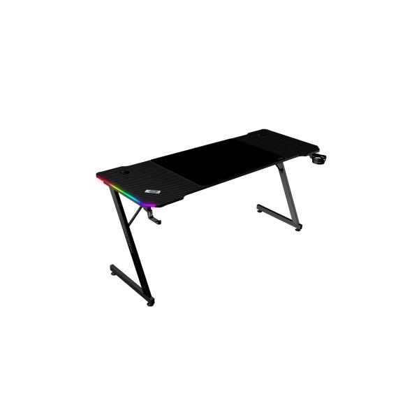 MESA MARS GAMING MGDX160RGB CHASIS ACERO 160x60x75 FIBRA DE CARBONO RGB MANDO GESTION CABLES NEGRO