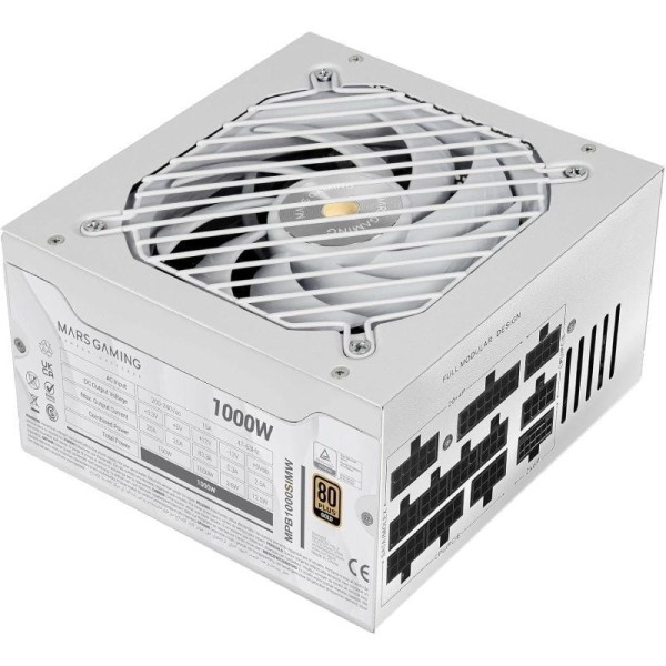 Fuente de Alimentación Mars Gaming MPB1000SIM/ 1000W/ Ventilador 14cm/ ATX 3.1/ PCIe 5.1/ 80 Plus Gold