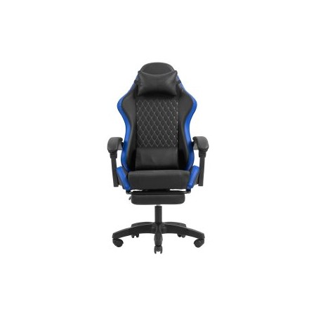 SILLA GAMER MARS GAMING MGCXBBL NEGRA Y AZUL RECLINABLE REPOSABRAZOS AJUSTABLE REPOSAPIES COJINES