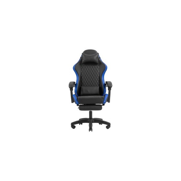 SILLA GAMER MARS GAMING MGCXBBL NEGRA Y AZUL RECLINABLE REPOSABRAZOS AJUSTABLE REPOSAPIES COJINES