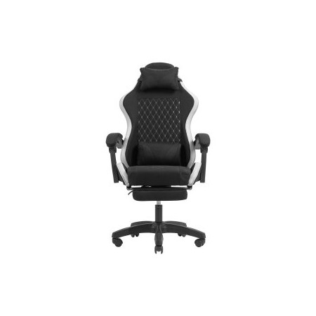 SILLA GAMER MARS GAMING MGCXFGRBL NEGRA Y BLANCA RECLINABLE REPOSABRAZO AJUSTABLE REPOSAPIES COJINES