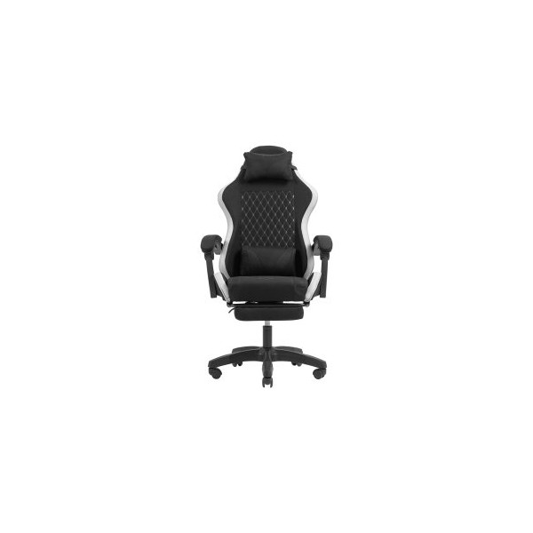 SILLA GAMER MARS GAMING MGCXFGRBL NEGRA Y BLANCA RECLINABLE REPOSABRAZO AJUSTABLE REPOSAPIES COJINES