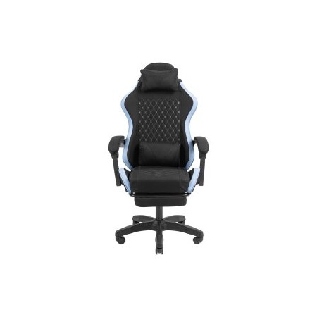 SILLA GAMER MARS GAMING MGCXFGRBL NEGRA Y AZUL RECLINABLE REPOSABRAZOS AJUSTABLE REPOSAPIES COJINES