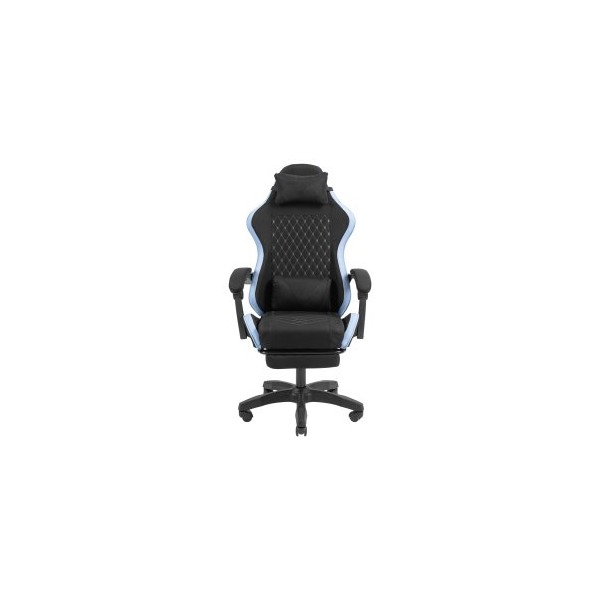 SILLA GAMER MARS GAMING MGCXFGRBL NEGRA Y AZUL RECLINABLE REPOSABRAZOS AJUSTABLE REPOSAPIES COJINES