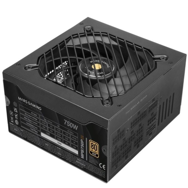 Fuente de Alimentación Mars Gaming MPB750PSI/ 750W/ Ventilador 14cm/ ATX 3.1/ PCIe 5.1/ 80 Plus Gold