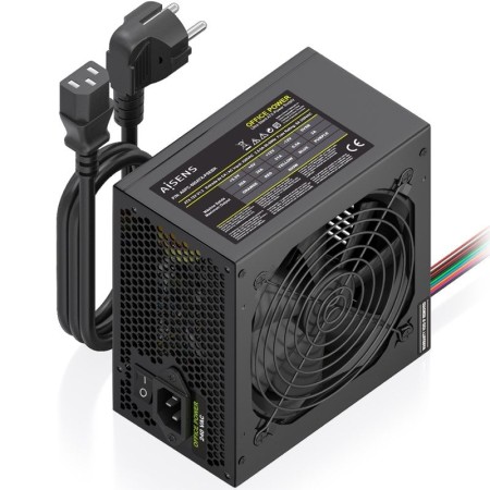 Fuente de Alimentación Aisens ASPC-500ATX-PSEBK/ 500W/ Ventilador 12cm