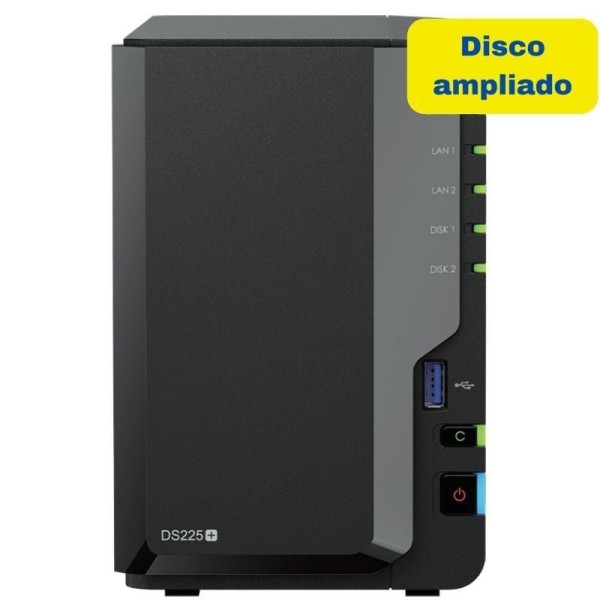 NAS Synology Diskstation DS225+/ 2 Bahías 3.5″- 2.5″/ 2GB DDR4/ 8TB/ Formato Torre
