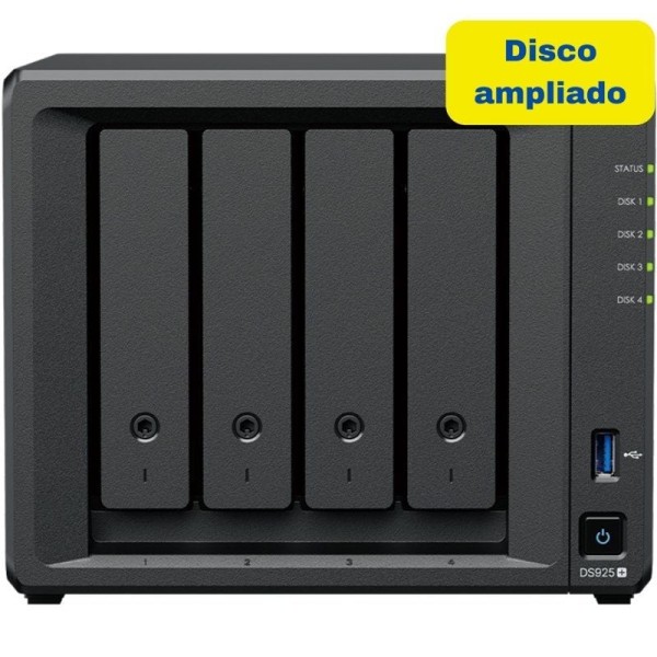 NAS Synology Diskstation DS925+/ 4 Bahías 3.5″- 2.5″/ 4GB DDR4/ 8TB/ Formato Torre