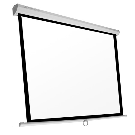 Pantalla manual videoproyector pared y techo phoenix 80´´ 1.4m x 1.4m ratio 1:1 - 16:9 - 4:3 posicion ajustable - carcasa blanca