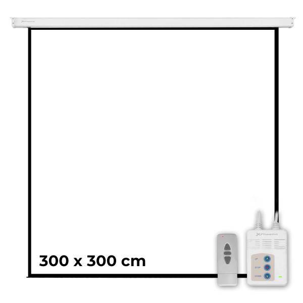 Phoenix - pantalla electrica videoproyector pared y techo 169´´ ratio 1:1 4:3 16:9 3m x 3m