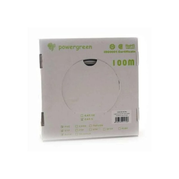 BOBINA DE CABLE PEPEGREEN CAT6 100M RIGIDO