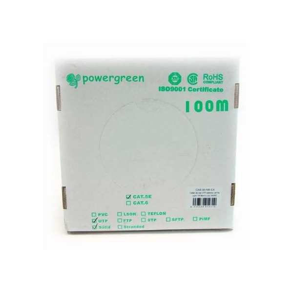 BOBINA DE CABLE PEPEGREEN CAT5e 100M RIGIDO EXTER