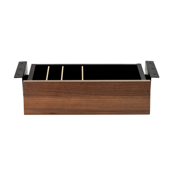 Cajon phoenix para escritorio artisan combinación negro y madera nogal