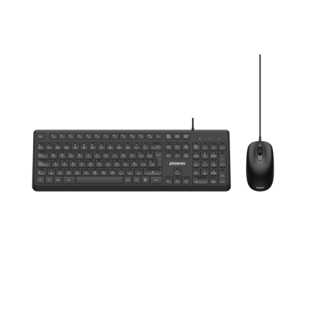 Phoenix combo teclado multimedia + ratón con cable usb 1200dpi