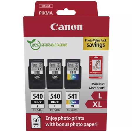 Cartucho tinta canon pg 540 x2  cl 541 xl  papel fotografico
