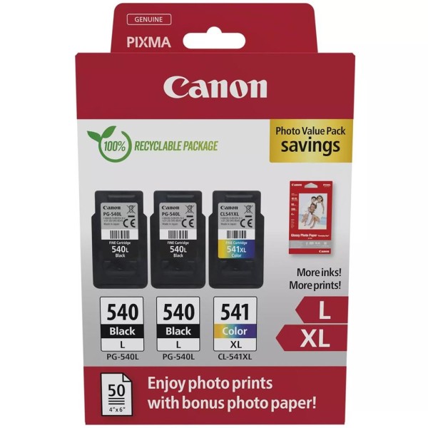 Cartucho tinta canon pg 540 x2  cl 541 xl  papel fotografico