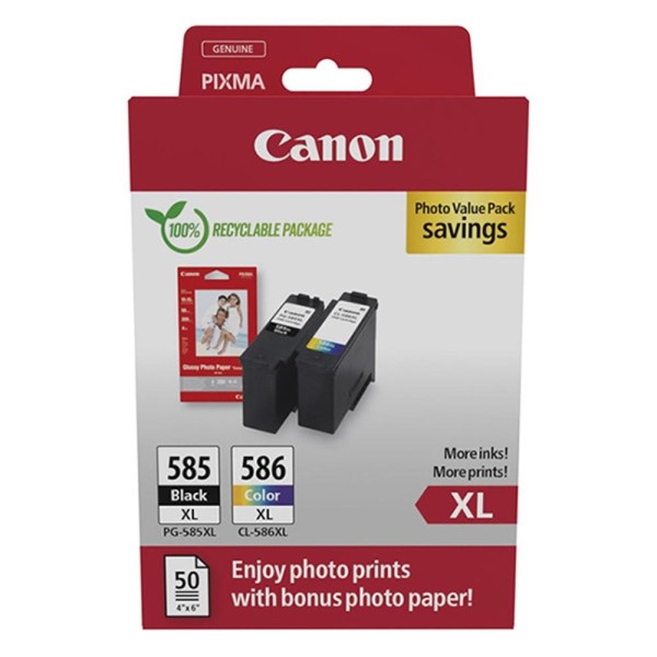 Cartucho tinta canon pg 585xl  pg 586xl  papel fotografico