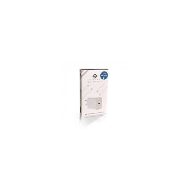 CARGADOR USB VIBIAN CARGA RAPIDA 1xUSB-C 20W INCLUYE CABLE USB-C ANDROID