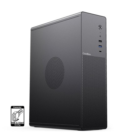 Caja ordenador coolbox matx slim t100 usb - c 3.2 gen1 full metal s - fte + 1 vent. 90mm