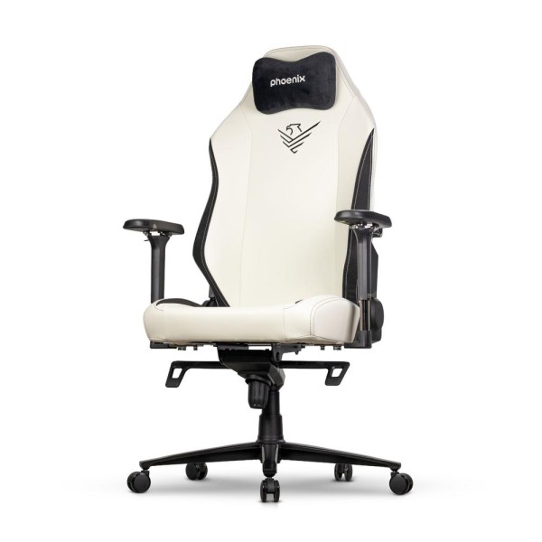 Silla gaming phoenix monarch remaster cuero napa negra y blanca talla r