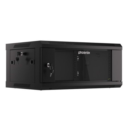 Armario rack phoenix 4u 600x450x279 auto - ensamblado 19″ hasta 60 kg negro