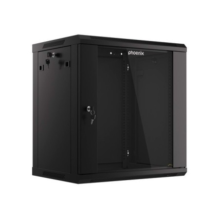 Armario rack phoenix 12u 600x450x640 auto - ensamblado 19″ hasta 60 kg negro