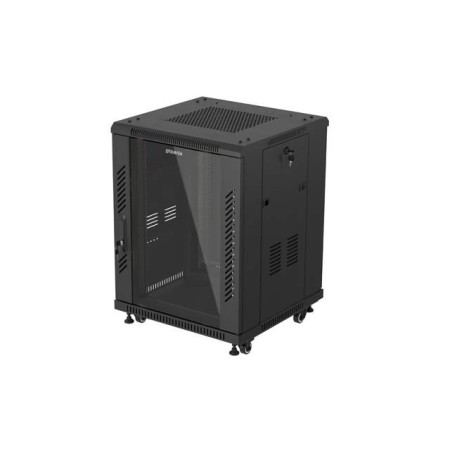 Armario rack phoenix 15u 600x600 de pie servidor 19″ hasta 1000 kg negro