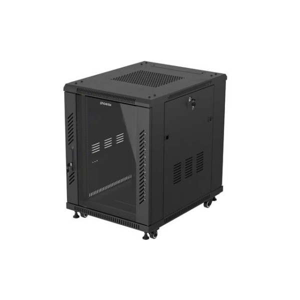 Armario rack phoenix 15u 600x800 servidor 19″ alta densidad negro