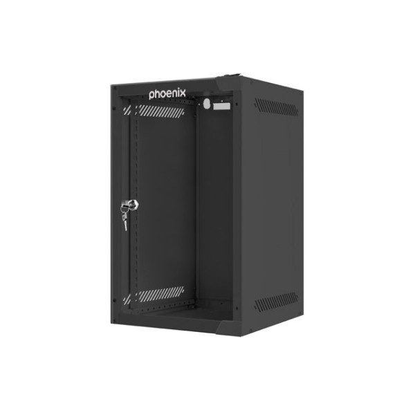 Armario rack phoenix 9u 280x310x470 mural 10″ hasta 20 kg negro